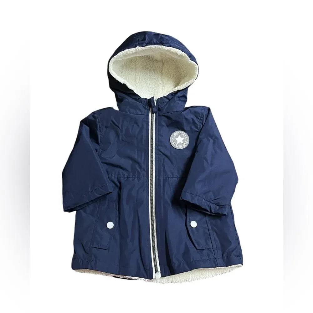 Wippette Kids Boy Sherpa Raincoat Jacket 12 Months